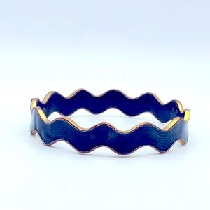 Kate Spade Wavy Navy and Gold Bangle Bracelet very elegant